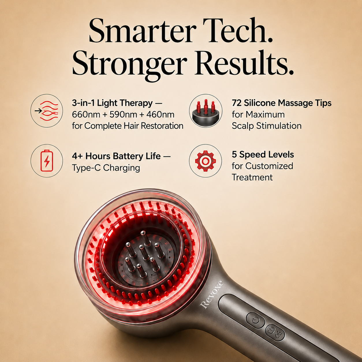 Revoxe™ TriLight Scalp Massager